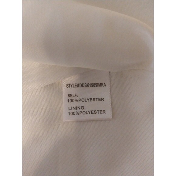 GB V Neck Sleeveless flared Bottom dress white Beachy Boho Cottage Core - Picture 11 of 11